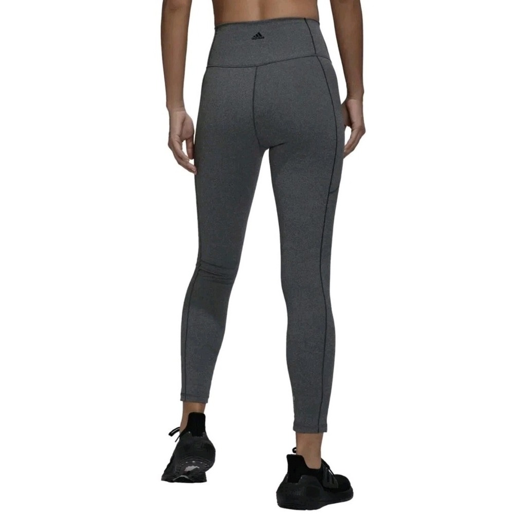 Adidas Essentials GREY HEATHER Women's Yoga Studio 7/8 High Waist Leggings Sz XS